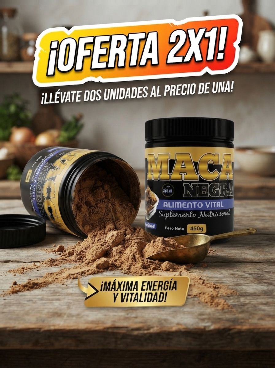 🔥 MACA NEGRA 450 g — 2 ENVASES PARA 40 DÍAS | ENERGÍA Y VITALIDAD NATURAL 🌿