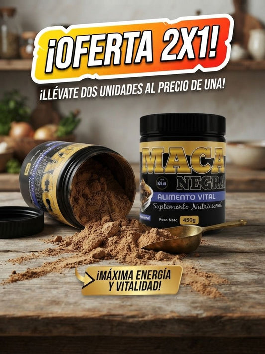 🔥 MACA NEGRA 450 g — 2 ENVASES PARA 40 DÍAS | ENERGÍA Y VITALIDAD NATURAL 🌿